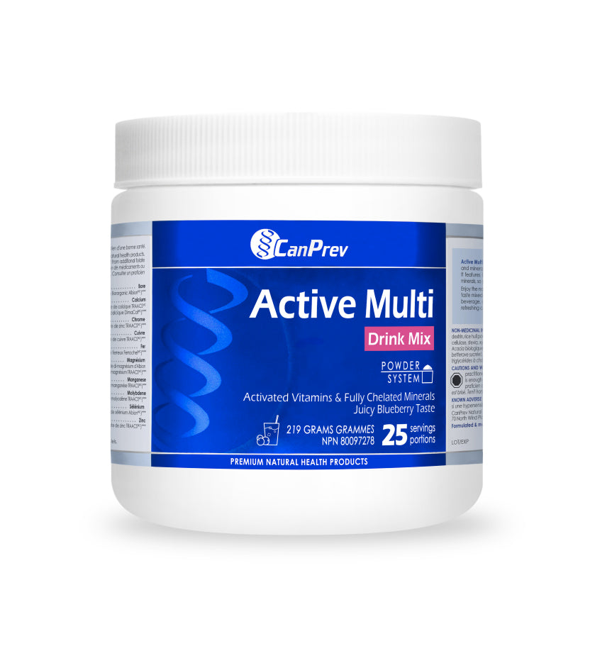 Active Multi (Multivitamines activées en poudre) - Canprev - 219g - Saveur de myrtille
