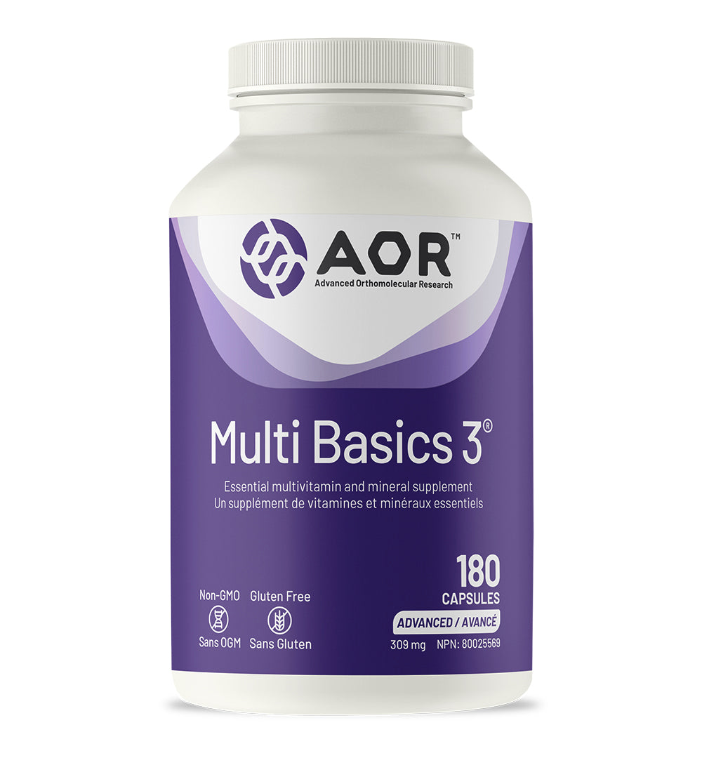 Multi Basics 3 (multivitamines et minéraux) - AOR - 180 capsules