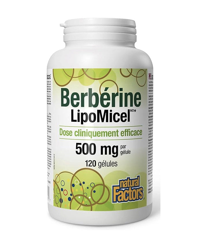 Berbérine Lipomicel 500mg - Natural Factors - 60 ou 120 gélules