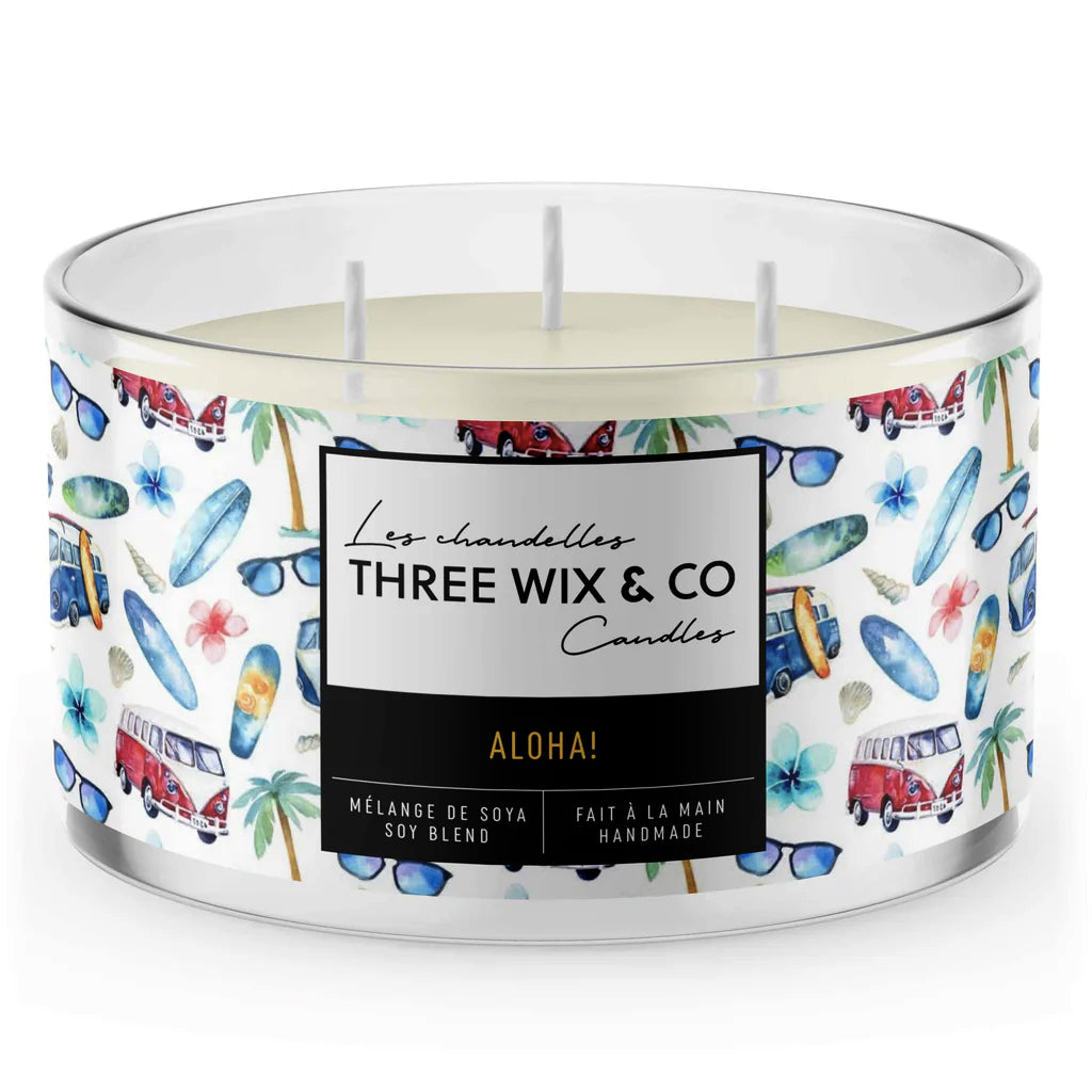 Chandelle de soya - Aloha! - Three Wix & co