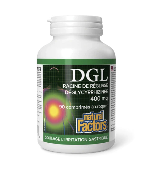 DGL (Racine de Réglisse Déglycyrrhizinée) - Soulage Irritation Gastrique - Natural Factors - 180 comprimés à croquer