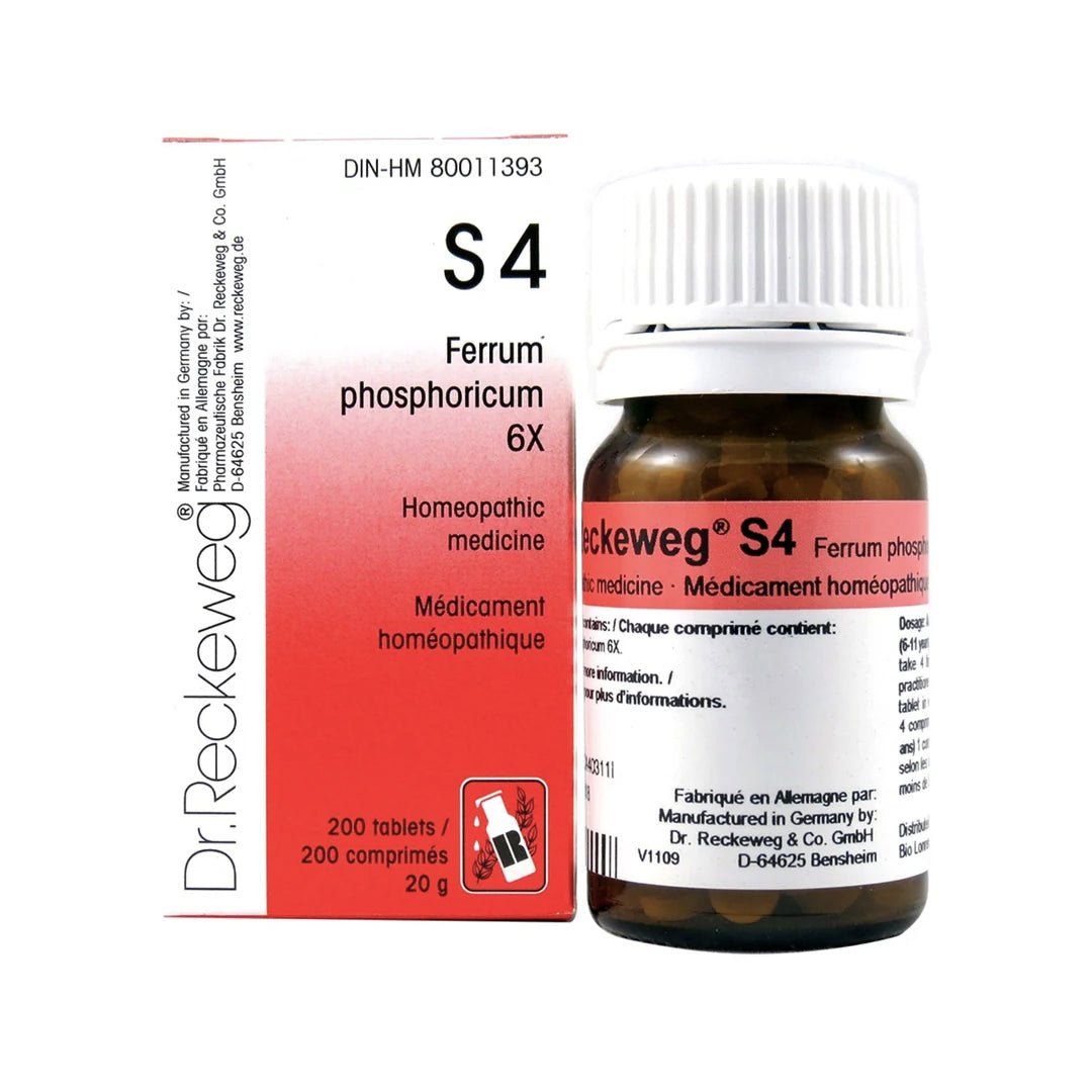 S4 - Ferrum Phosphoricum - 6X - Sel de Schuessler - Dr.Reckeweg - 200 comprimés