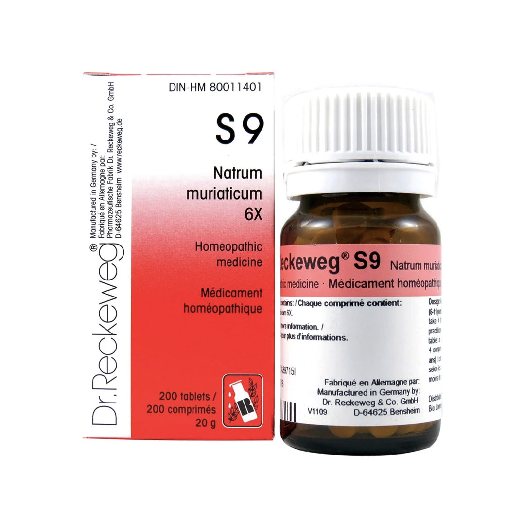 S9 - Natrum Muriaticum - 6X - Sel de Schuessler - Dr. Reckeweg - 100 comprimés