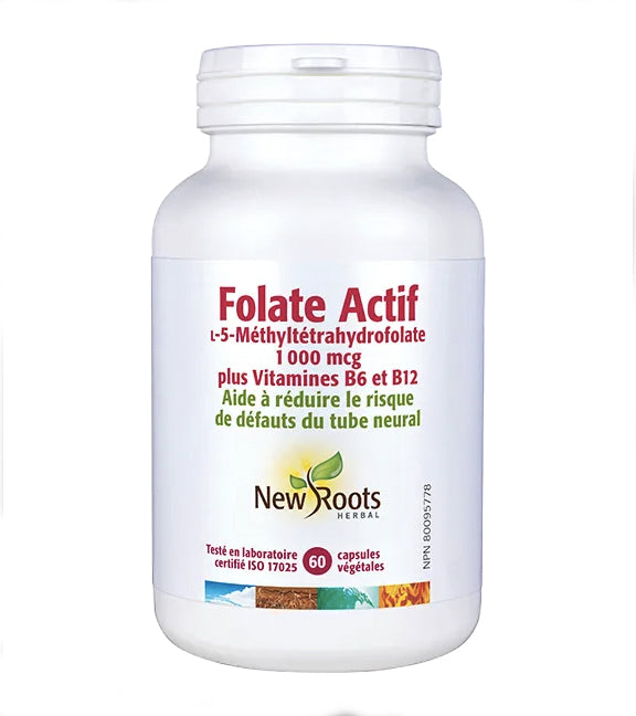 Folate Actif (Vitamine B9 5-MTHF) - New Roots - 60 capsules