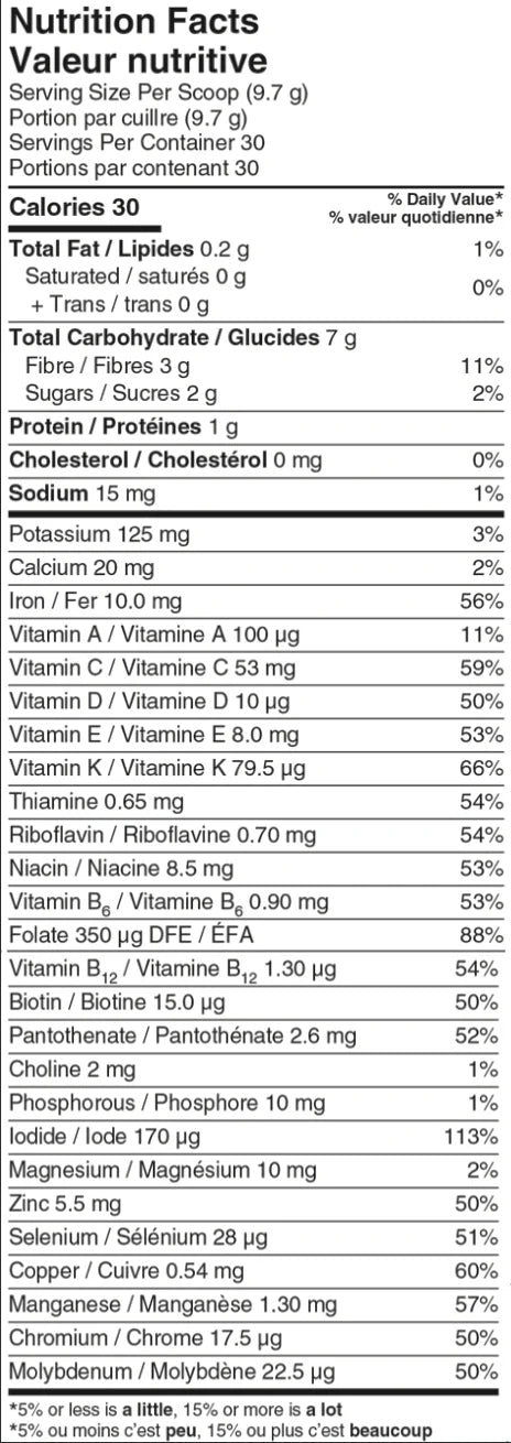 All-in Superfoods - Superaliments verts complets - Thé glacé à la framboise - Younited Wellness - 292g