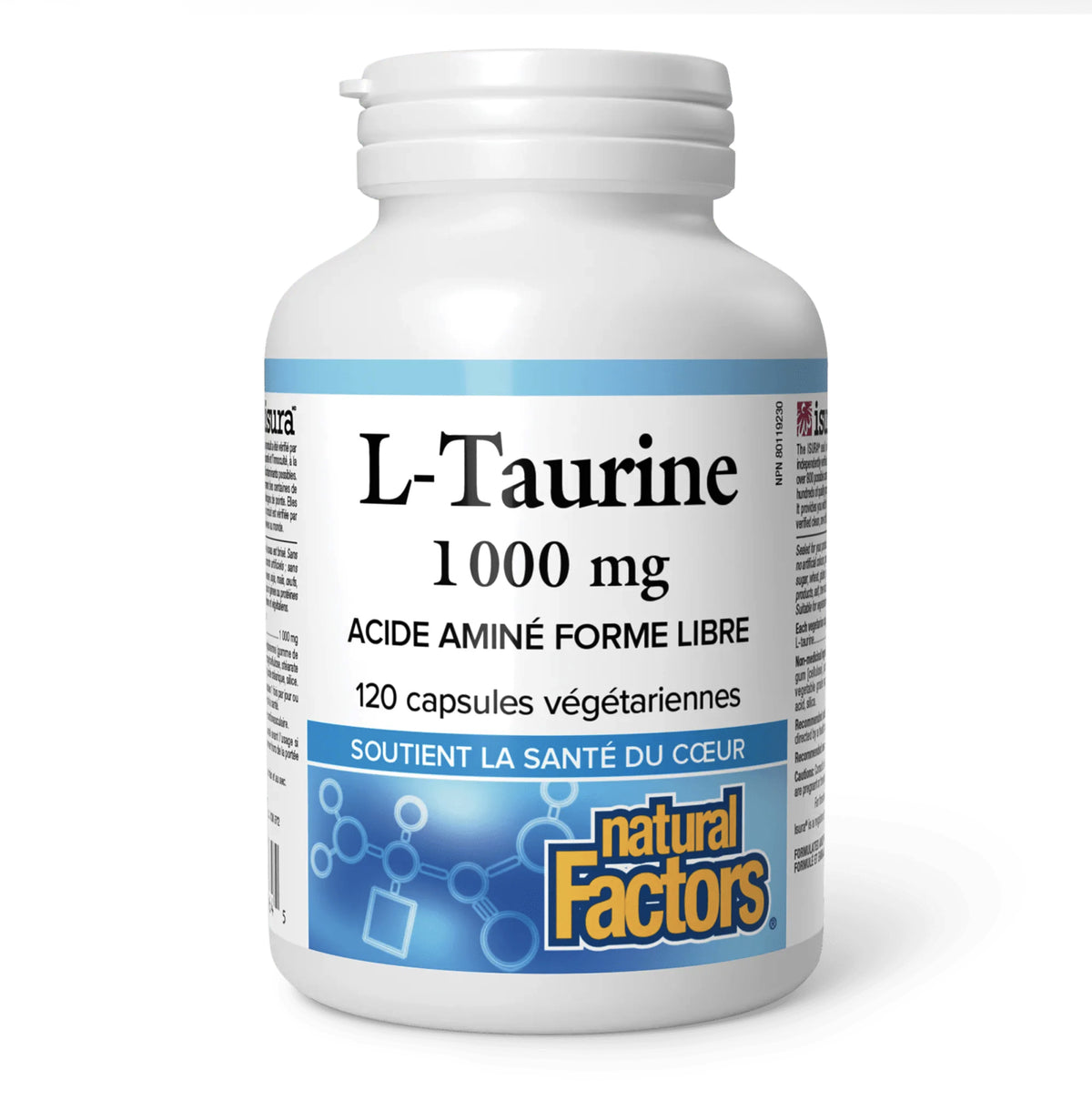 L-Taurine - 1000mg - Santé du coeur - Natural Factors - 120 capsules