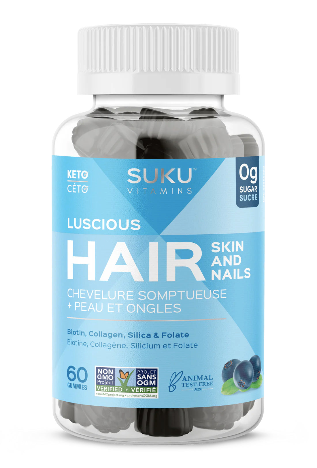 Cheveux, ongles, peau somptueux - Suku Vitamines - 60 gummies