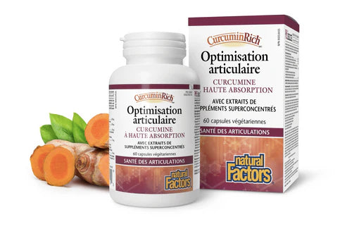 Optimisation articulaire - Curcumine à haute absorption - Natural Factors - 60 capsules