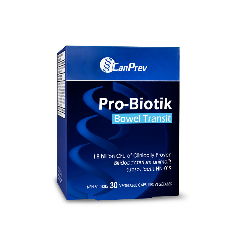 Probiotiques Régularité du transit intestinal - Bowel Transit Pro-biotik - CanPrev- 30 capsules