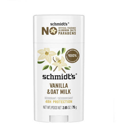 Désodorisant naturel Vanille et Lait d'avoine - Peaux sensibles - Schmidt's - 75g
