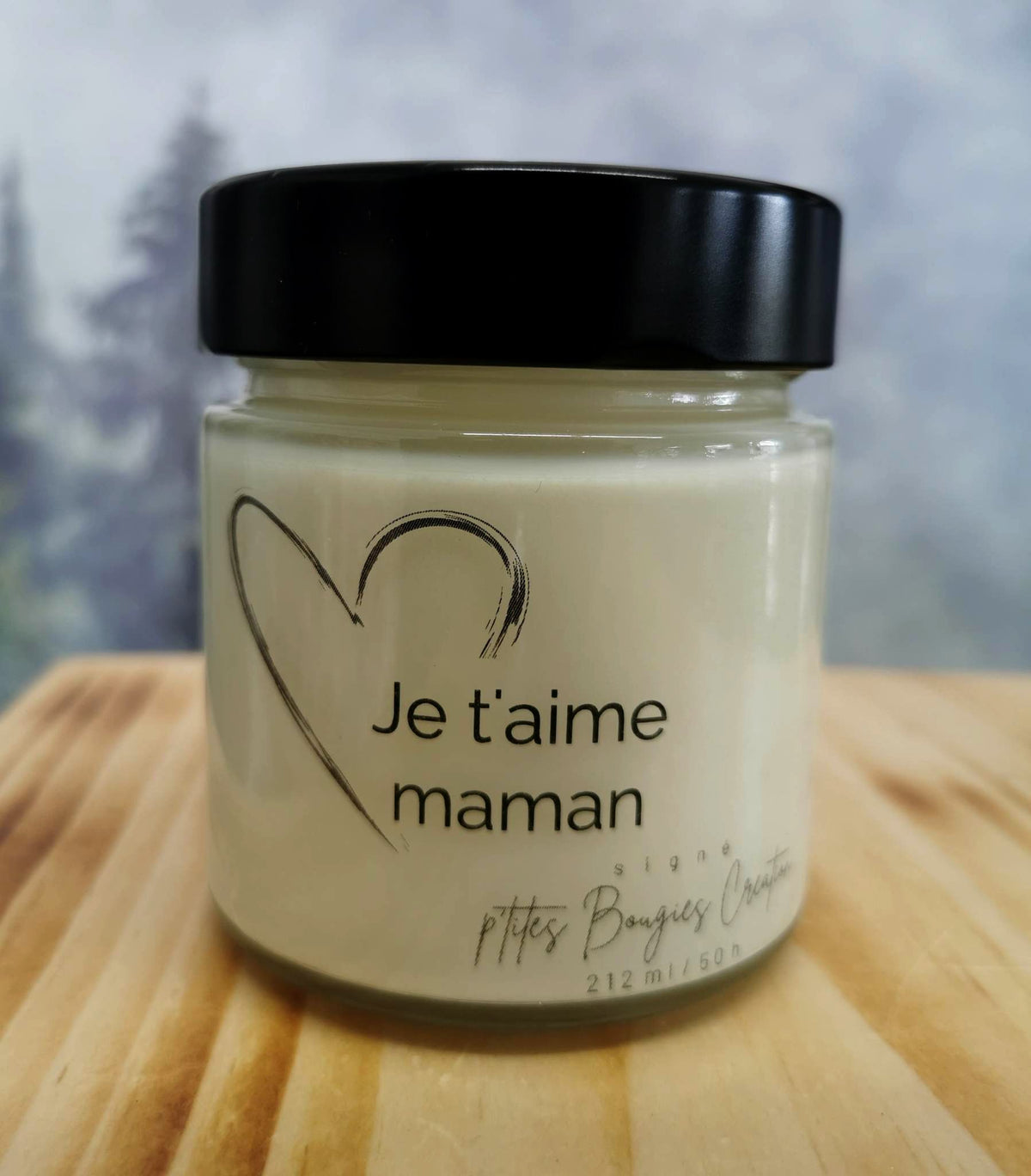 Bougie de soja - Je t'aime Maman - P'tites Bougies Création