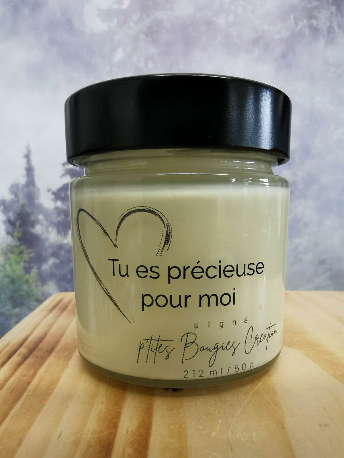 Chandelle de soja - Tu es Précieuse pour moi - P'tites Bougies Création