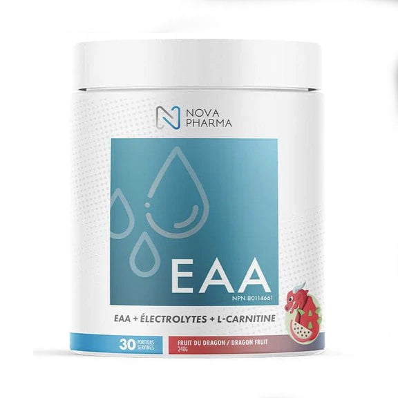 EAA (Acides aminés essentiels) + Electrolytes + L-Carnitine - Nova Pharma - Plusieurs saveurs - 285g (30 portions)