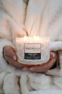 Chandelle de soya 3 mèches - Ambre Glacée - Three Wix & Co candles