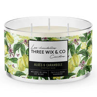 Bougie de soja - Aloès et Carambole - Three Wix & co