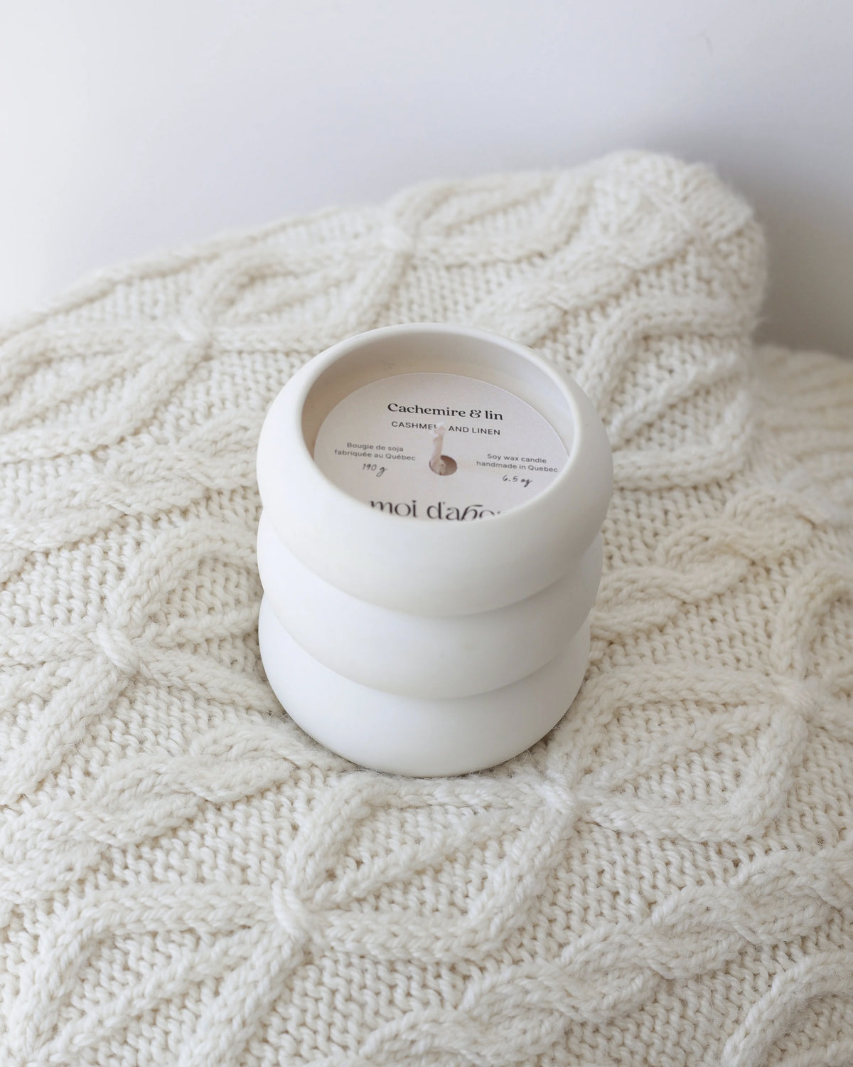 Bougie de soja Bubble - Cachemire & Lin - Moi D'abord - 190g
