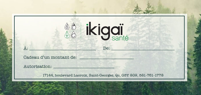 Certificat-cadeau de 50$ chez Ikigaï Santé