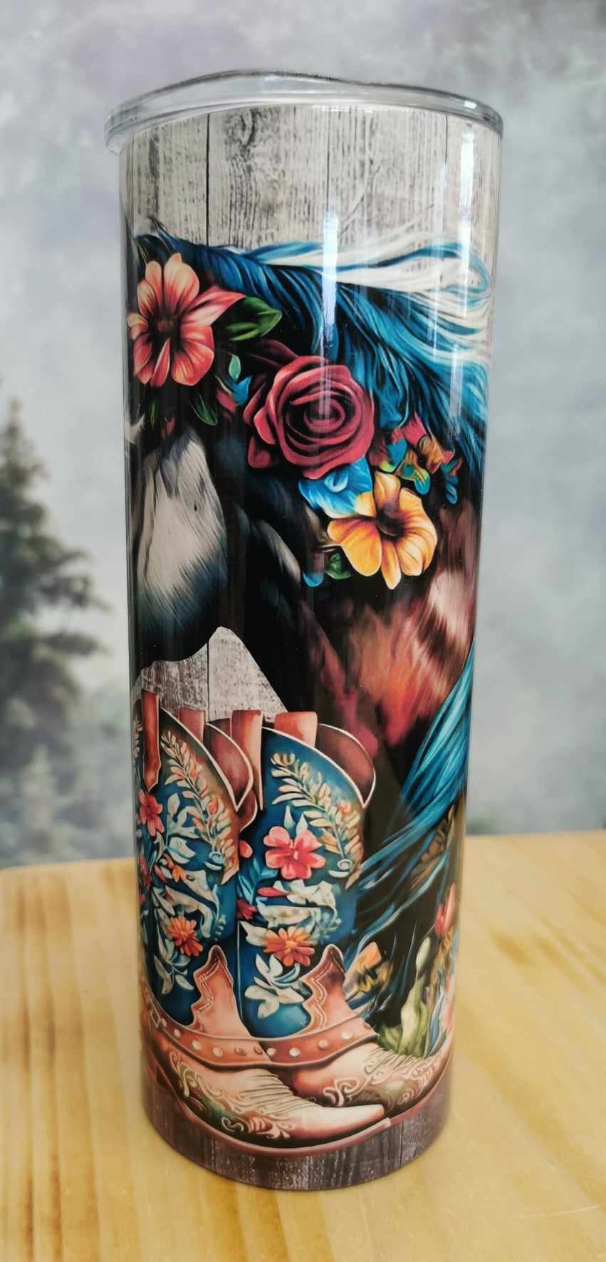 Gourde isotherme 20 Oz. - Cheval et bottes de cowboy