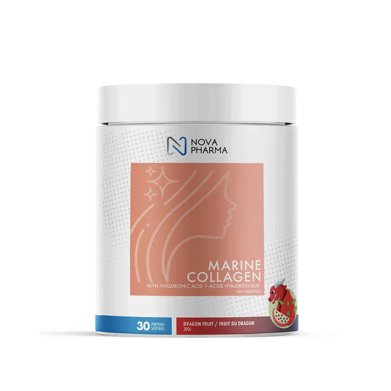 Collagène marin + acide hyaluronique - Fruit du dragon - Nova Pharma - 30 portions