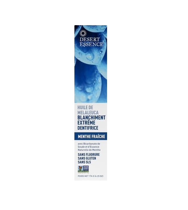Dentifrice naturel - Blanchiment extrême Tea Tree - Menthe fraîche - Desert Essence - 176g