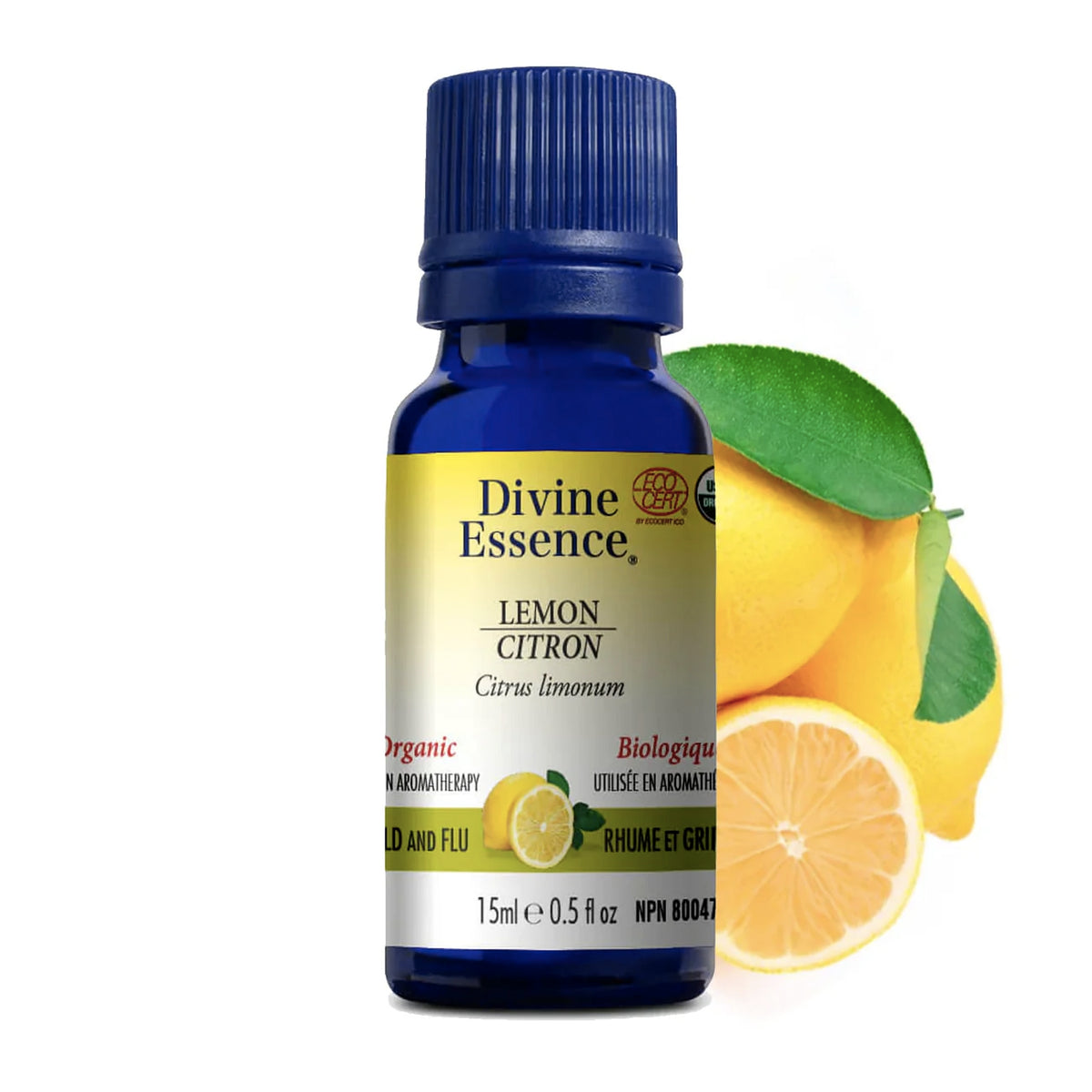 Huile essentielle de Citron biologique - Divine Essence - 15ml