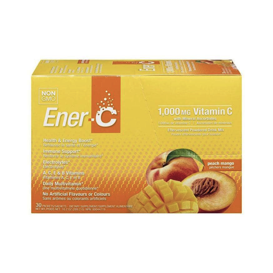 Mélange à boisson multivitaminé et électrolytes - Pêche Mangue - ENER-C - 30 sachets