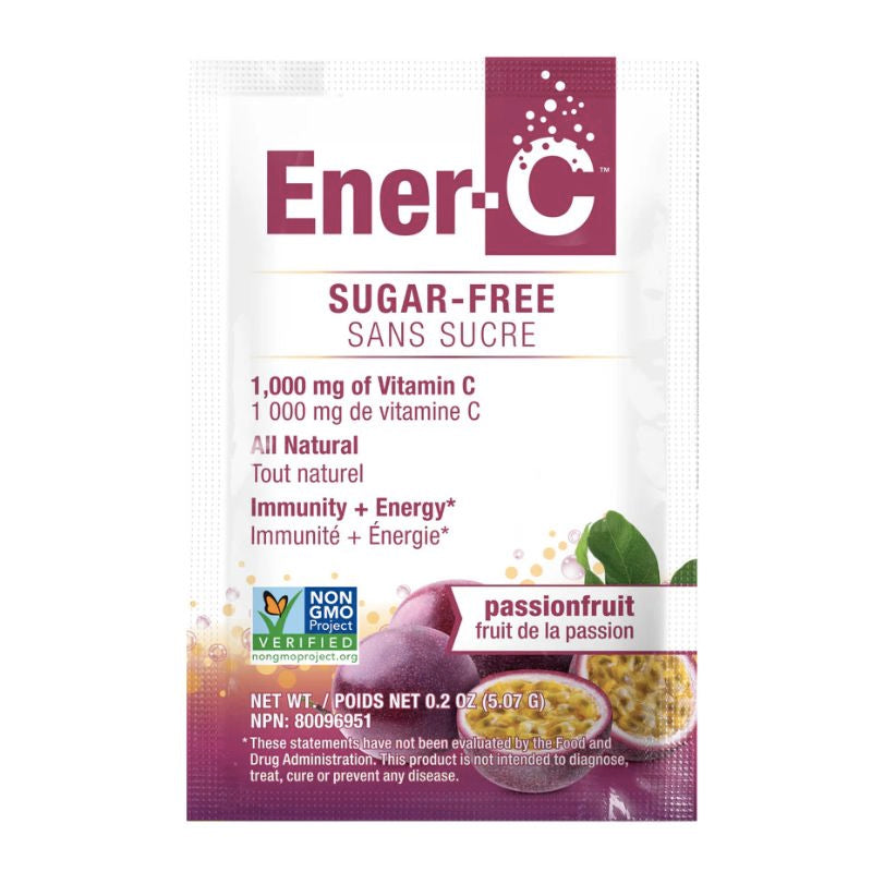 Mélange à boisson multivitaminé - Sans sucre - Fruit de la passion - Ener-C - 30 sachets