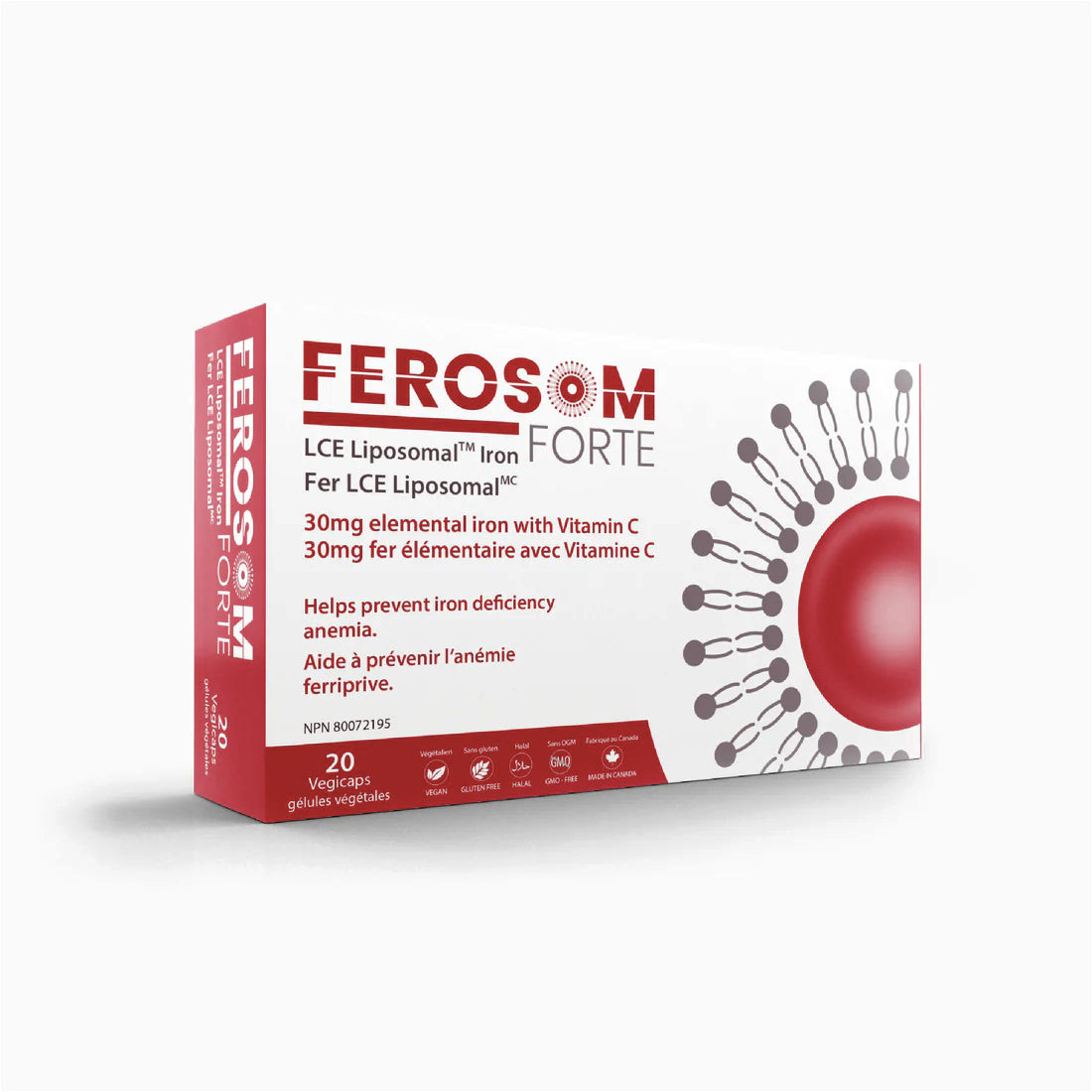 Ferosom Forte - Supplément de fer liposomal - 20 capsules