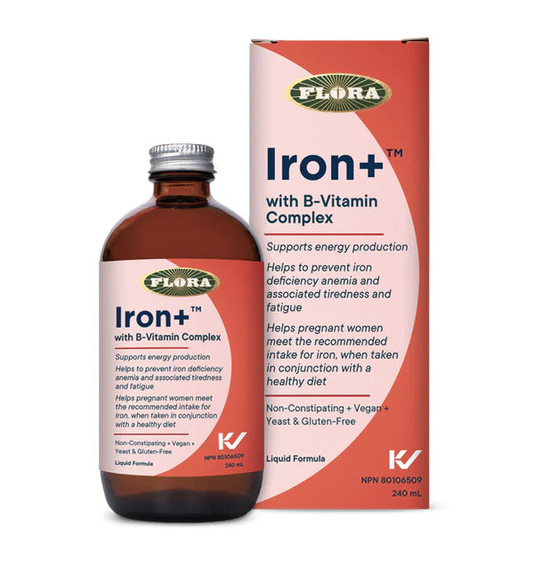 Fer+™ avec complexe de vitamines B | Fer liquide - Flora - 240ml