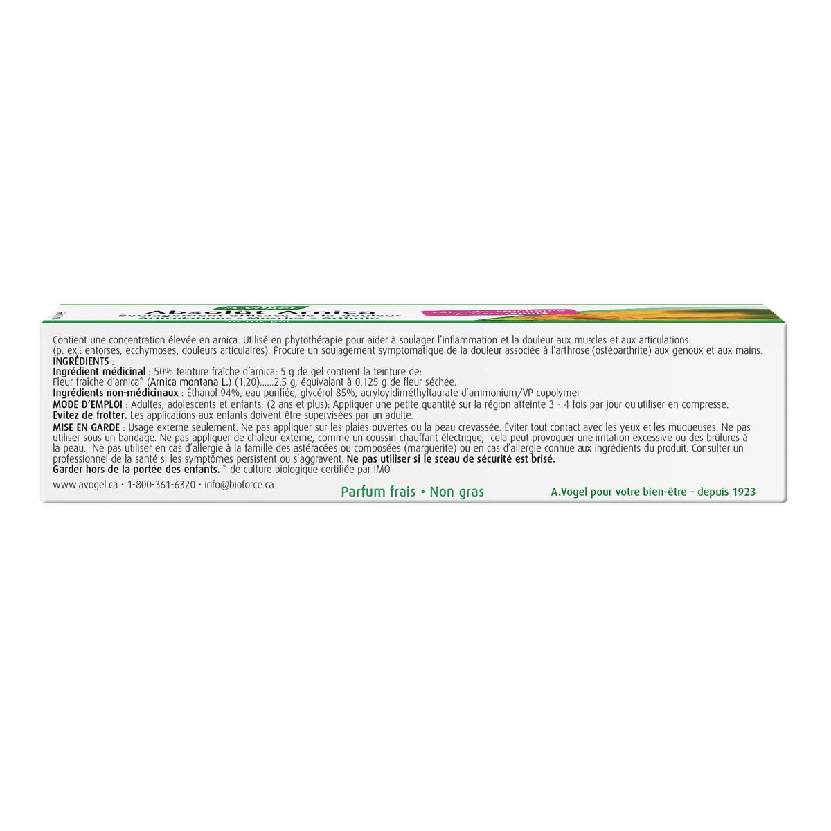 Gel Absolüt Arnica - Entorses, ecchymoses, douleurs articulaires et musculaires - A. Vogel - 30ml