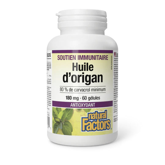 Huile d'Origan - Soutien immunitaire - Natural Factors - 60 gélules