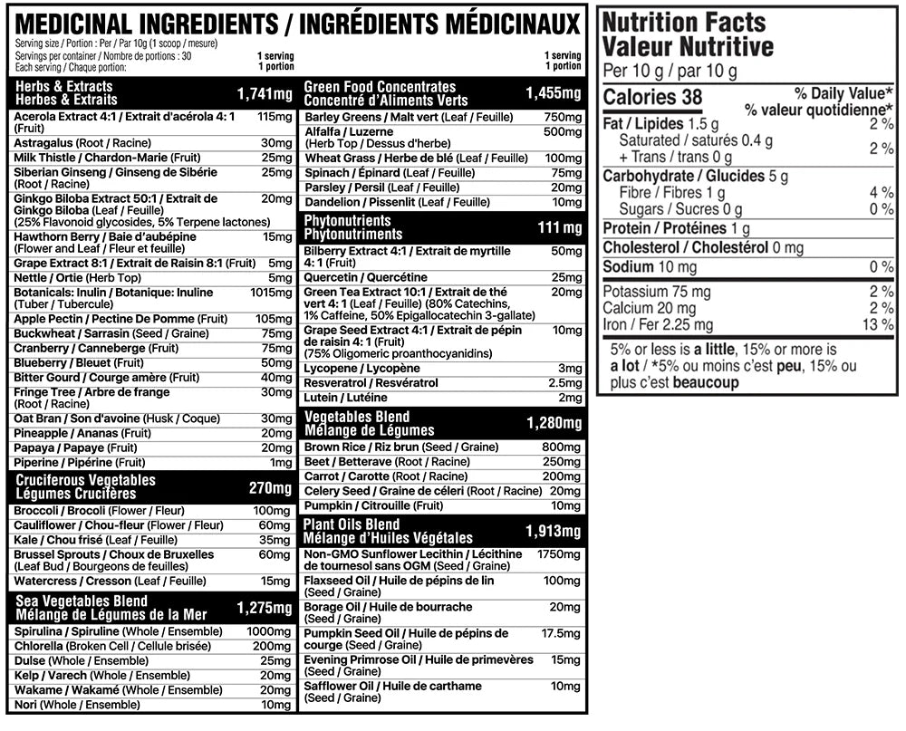 Superfoods + Greens (aliments verts) - Believe supplements - Ananas et Noix de Coco - 300g (poudre)