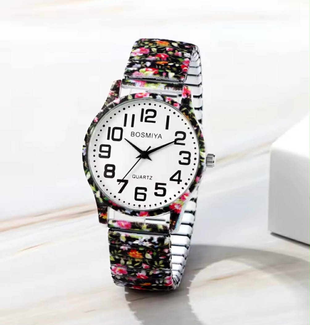 Montre extensible pour femmes - Modèle Fleuri