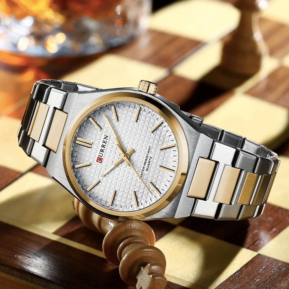 Curren - Montre pour hommes bracelet en acier inoxydable 2 tons