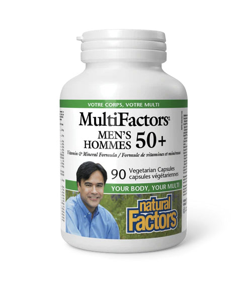 MultiFactors Hommes 50 ans et + - Multivitamines et minéraux - Natural Factors - 90 capsules