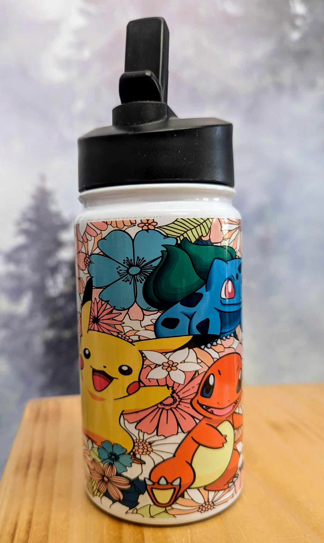 Gourde isotherme sport 12 oz anti-fuite - Pikachu et ses amis