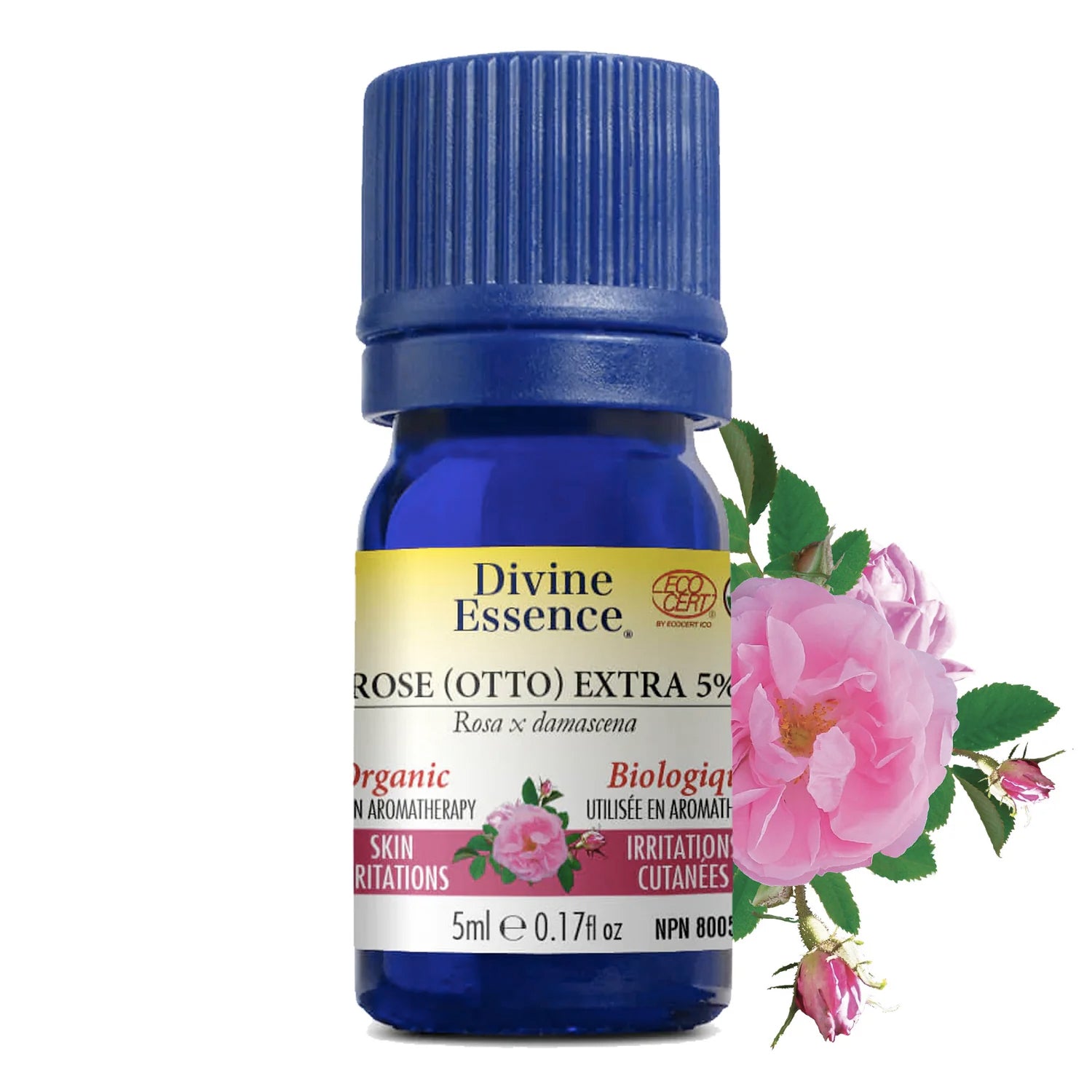 Huile essentielle - Rose (Otto) 5% Extra Biologique - Divine Essence - 5ml