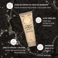 Écran Solaire minéral hydratant - FPS50 - Protection maximale avec légère odeur tropicale - Noix de coco & vanille - Tanit - 90ml
