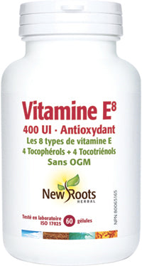 Vitamine E8 - 400 UI - Antioxydant - New Roots - 60 ou 120 gélules