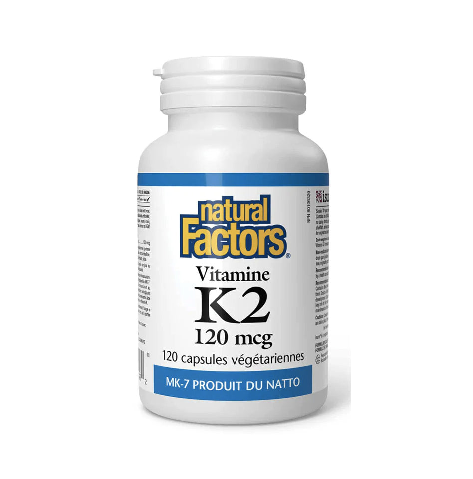 Vitamine K2 - 120mcg - Natural Factors - 120 gélules