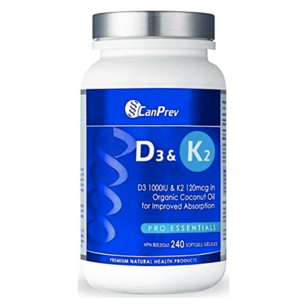 Vitamines D3 & K2 - CanPrev - 240 gélules