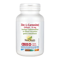 Zinc L-Carnosine - Soulage l'inflammation gastro-intestinale · Réduit l'inconfort gastro-intestinal - New Roots - 60 capsules
